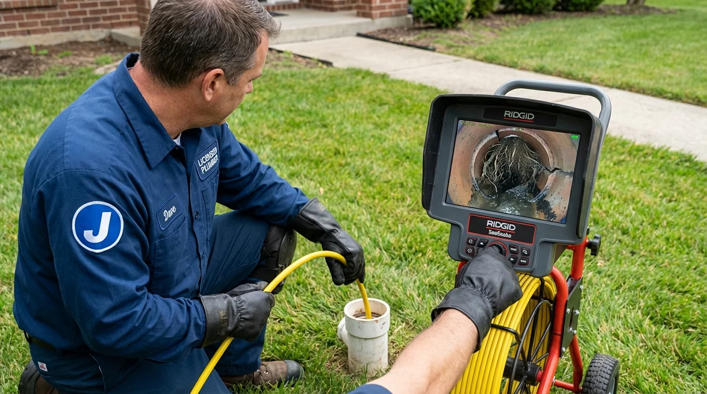 Sewer camera inspection being performed by Johns Plumbing LLC in Okanogan